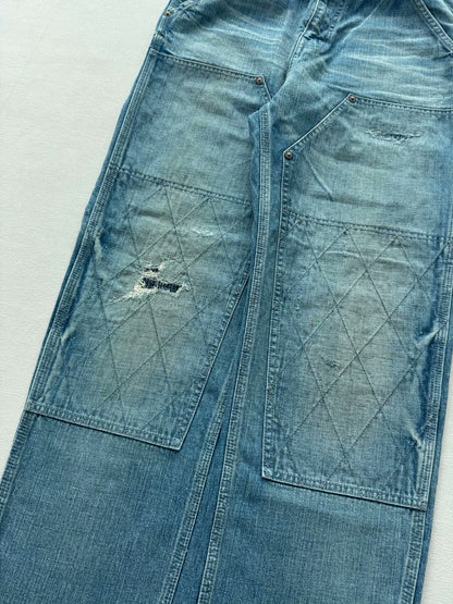 madness double knee denim work pants