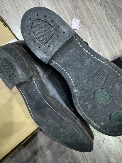 RRL Engineer Boots Black Leather Size 8D