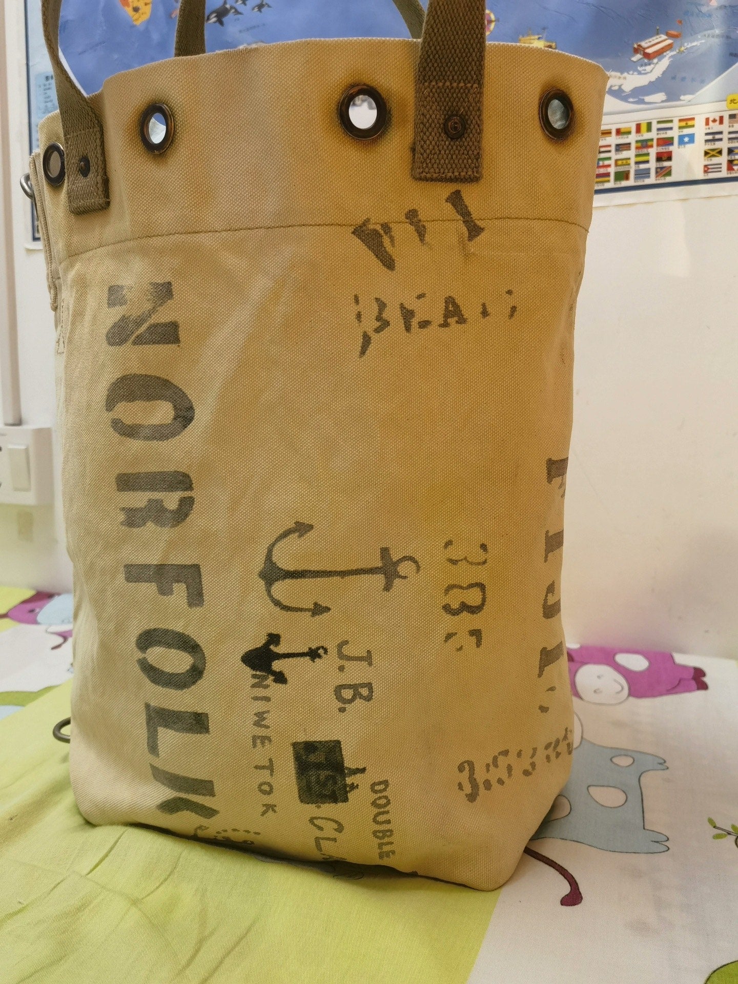 RRL Vintage WWII Nautical Canvas Tote