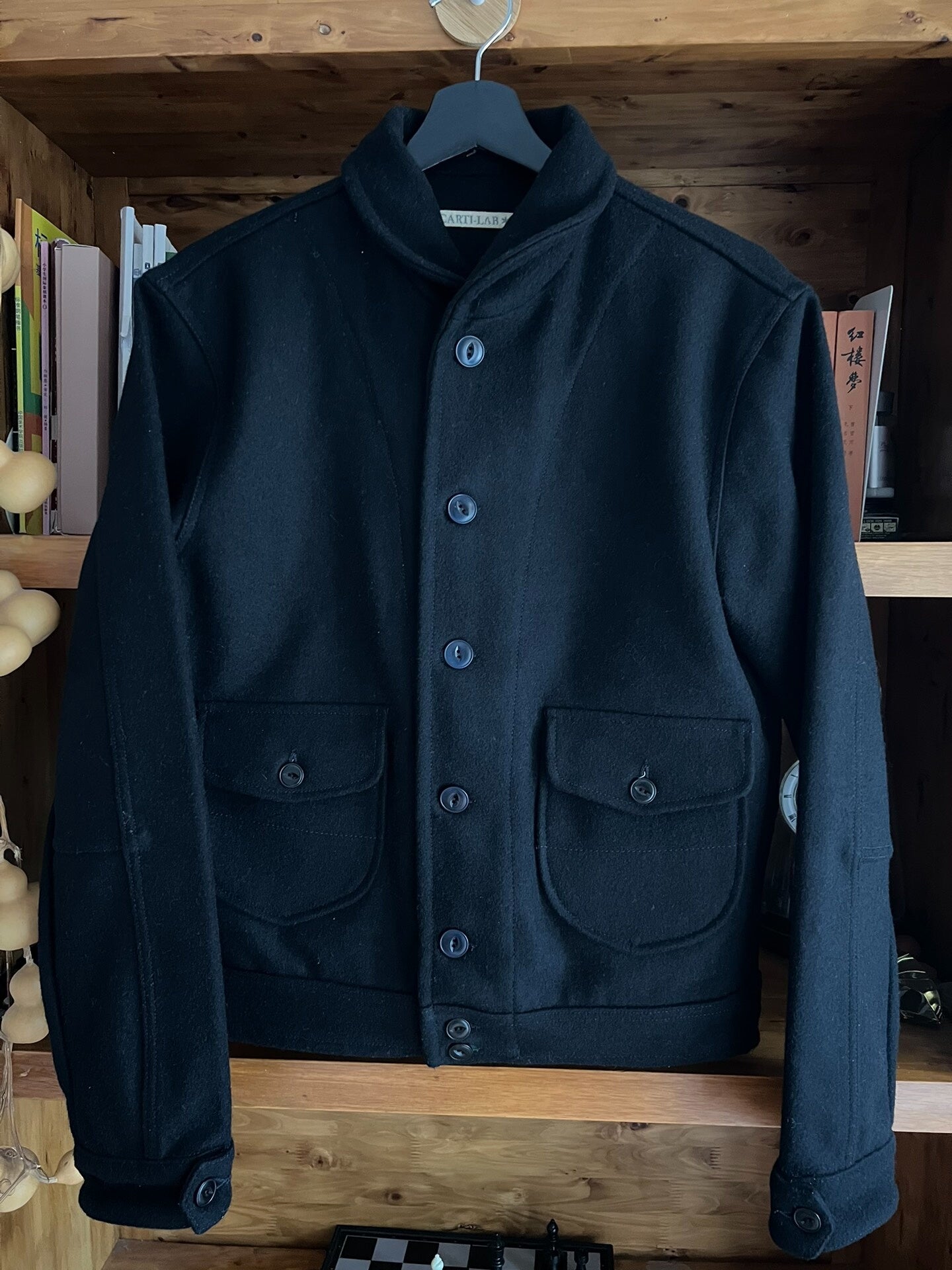 italian wool jacket with black color