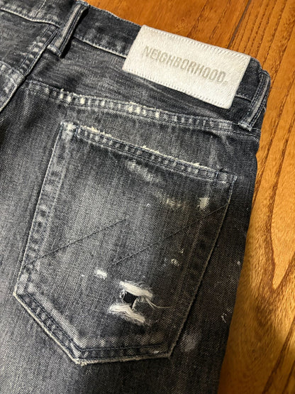 neighborhood scratch savage denim pants