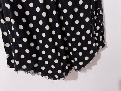 Saint Laurent Polka Dot Shirt with Fringes