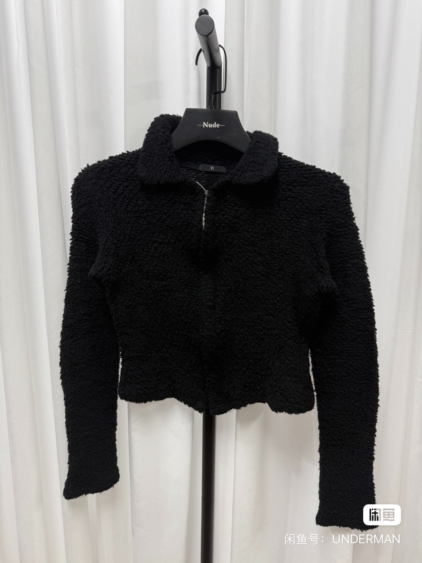 Yohji Yamamoto Y's Black Cropped Zip Jacket