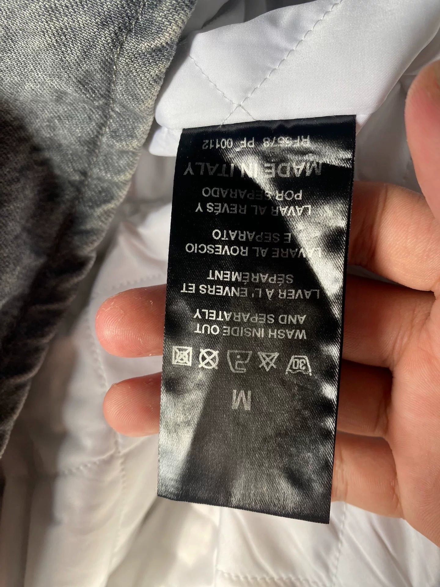 raf simons gray quilted shirt