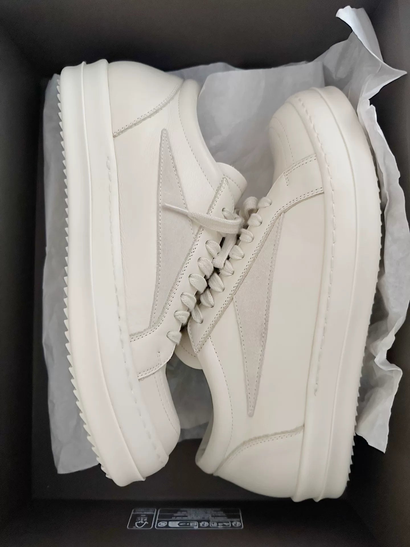 Rick Owens Shiny White Vans Style Shoes