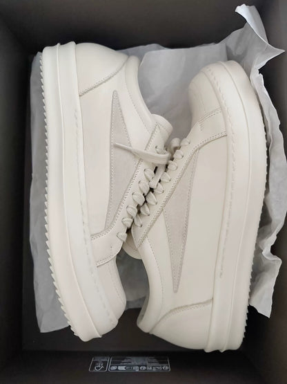 Rick Owens Shiny White Vans Style Shoes