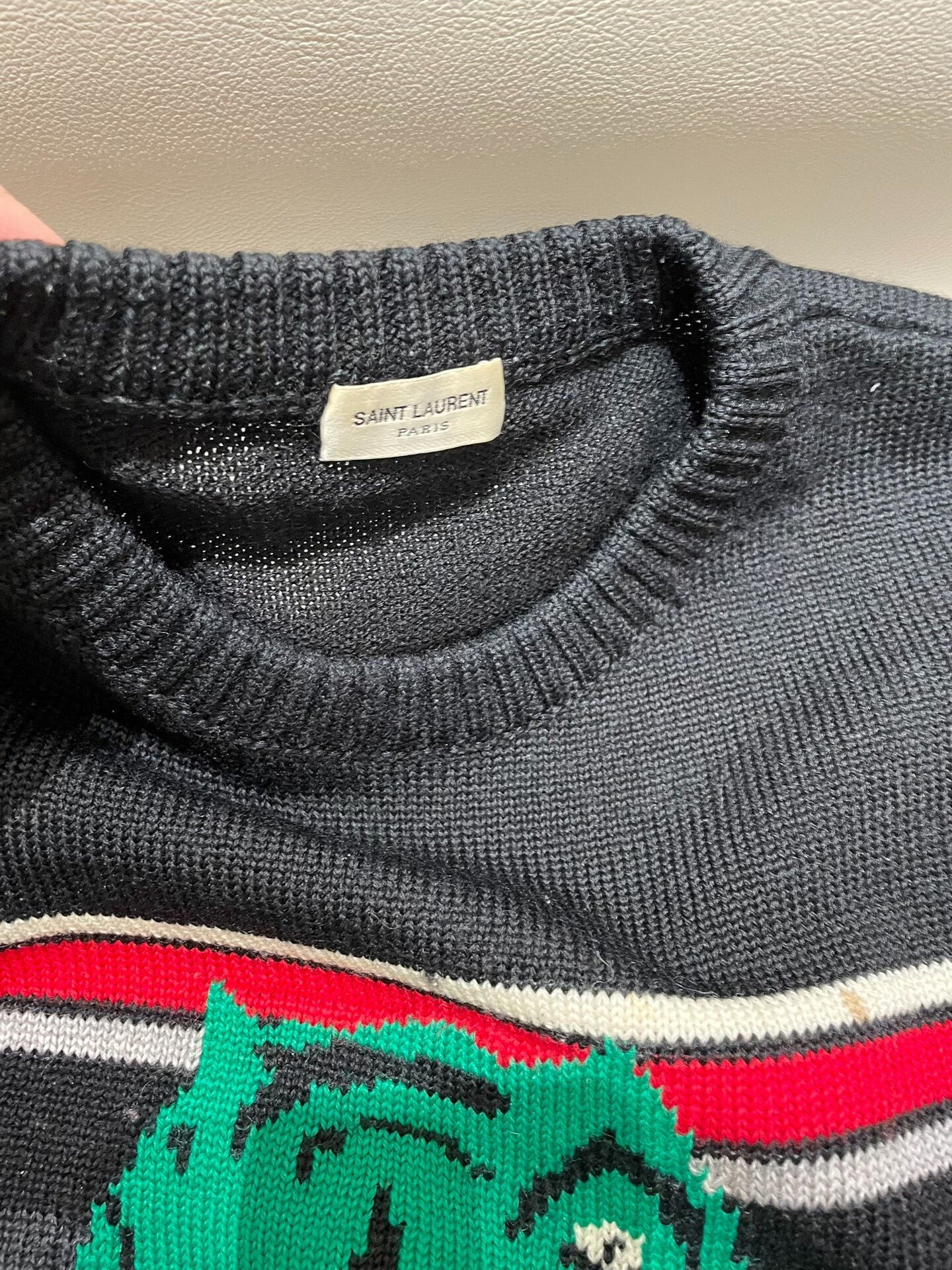 YSL Men's Black Knit Sweater