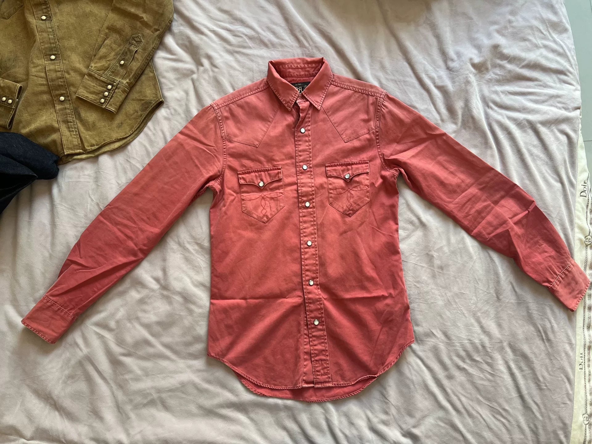 classic ralph lauren western shirt in watermelon