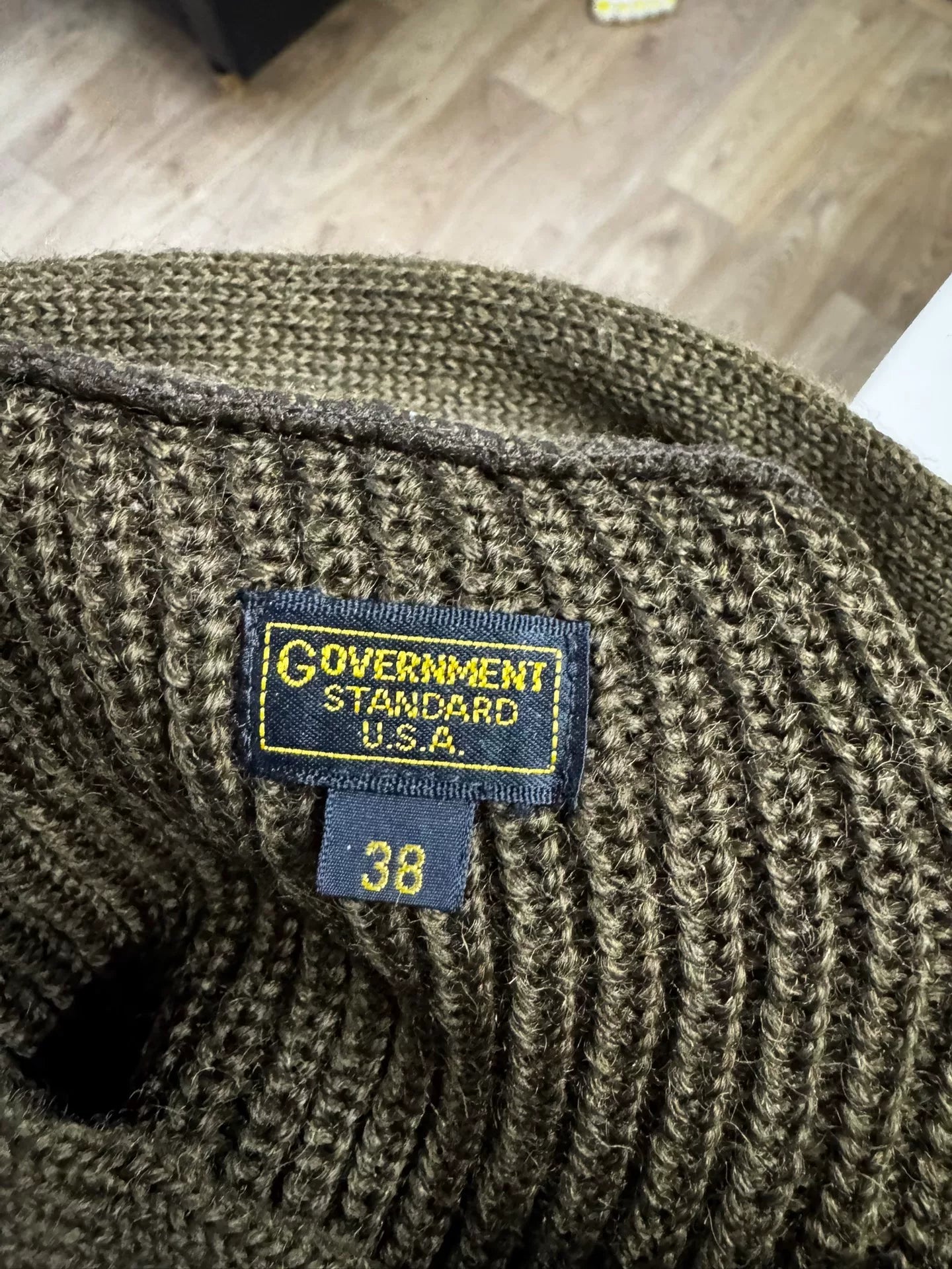 Olive Green Wool Knit Sweater