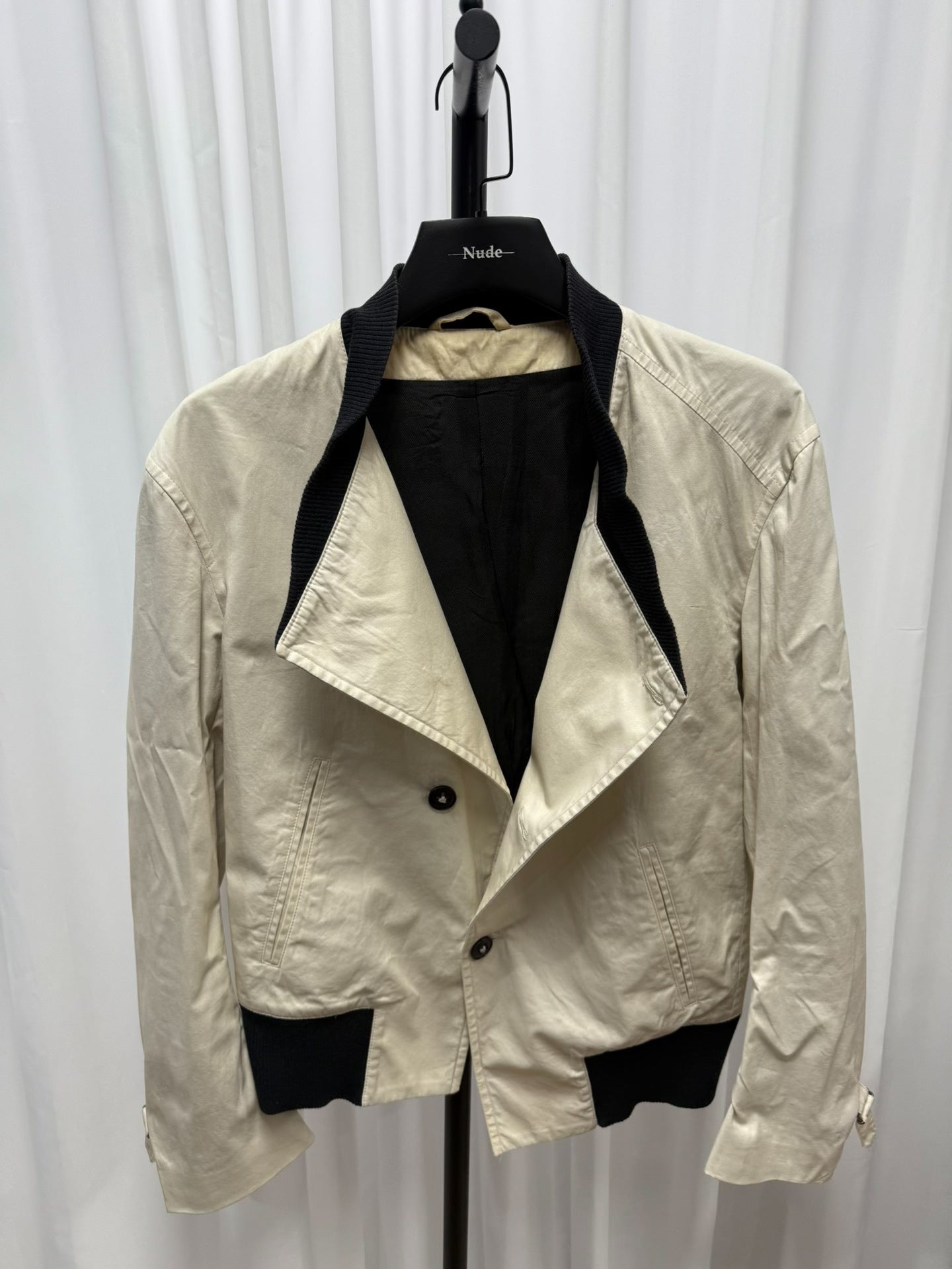 asymmetrical beige jacket size S