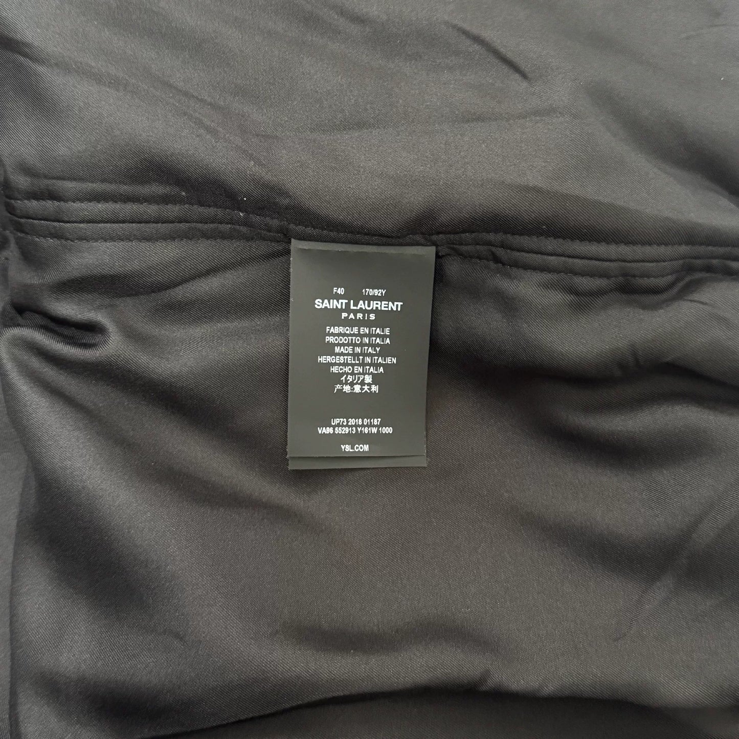 Saint Laurent Embroidered Black Bomber Jacket