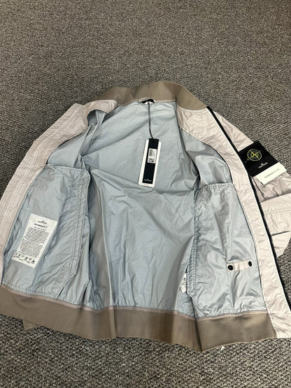 stone island 3l tc jacket in silver gray