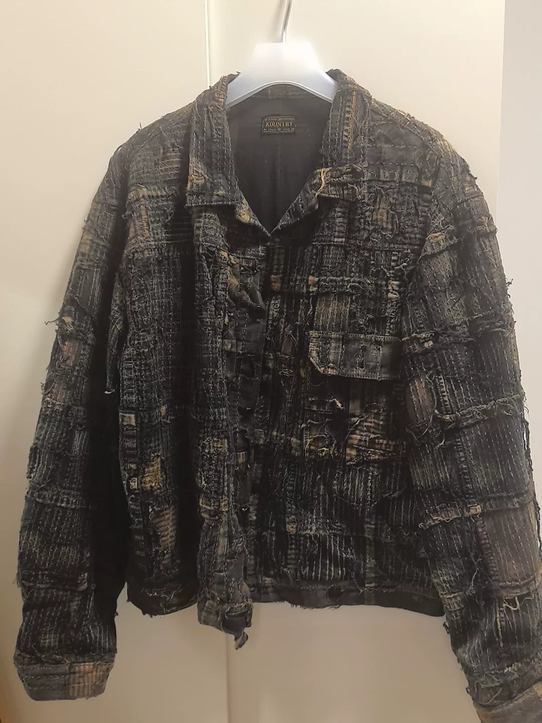 Kapital Black Denim Jacket with Classic Buttons