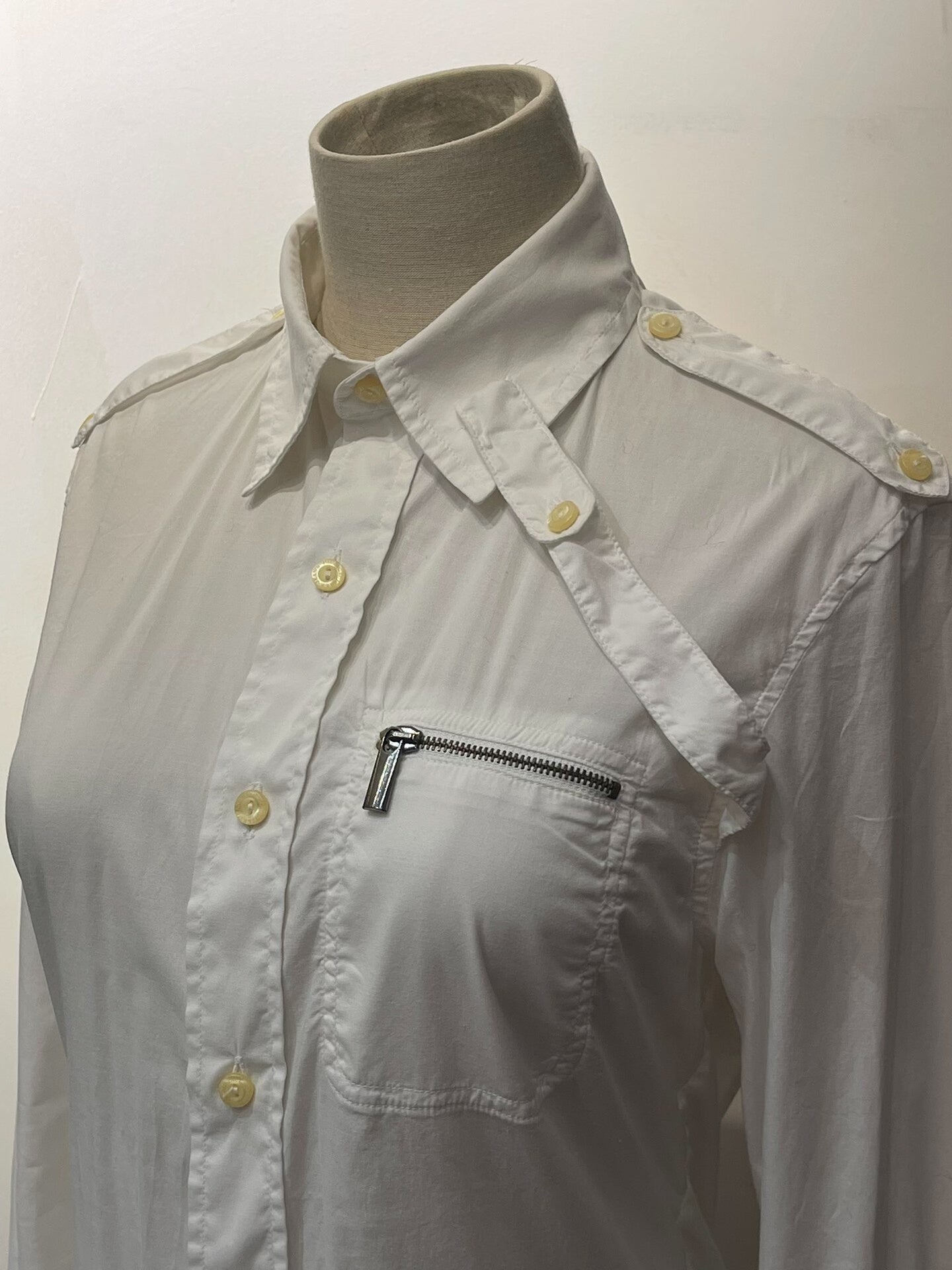 Jean Paul Gaultier Military Style White Shirt