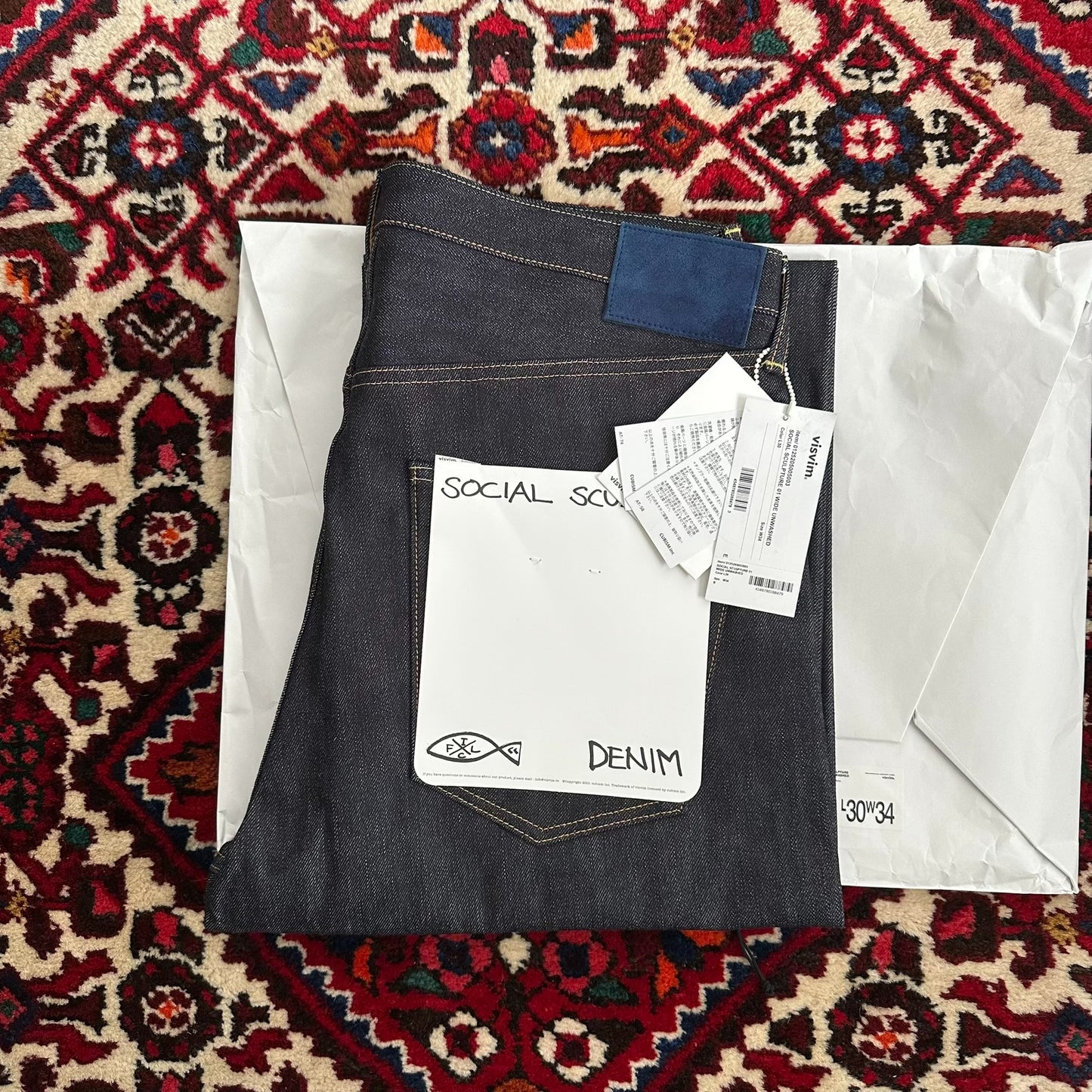 visvim wide denim pants w34l30