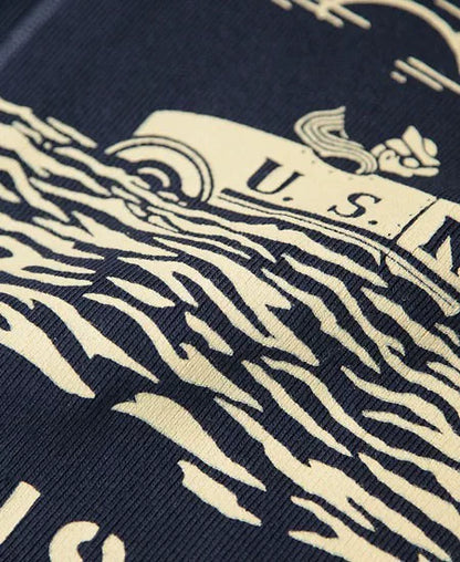 heavy-duty long sleeve navy tee shirt