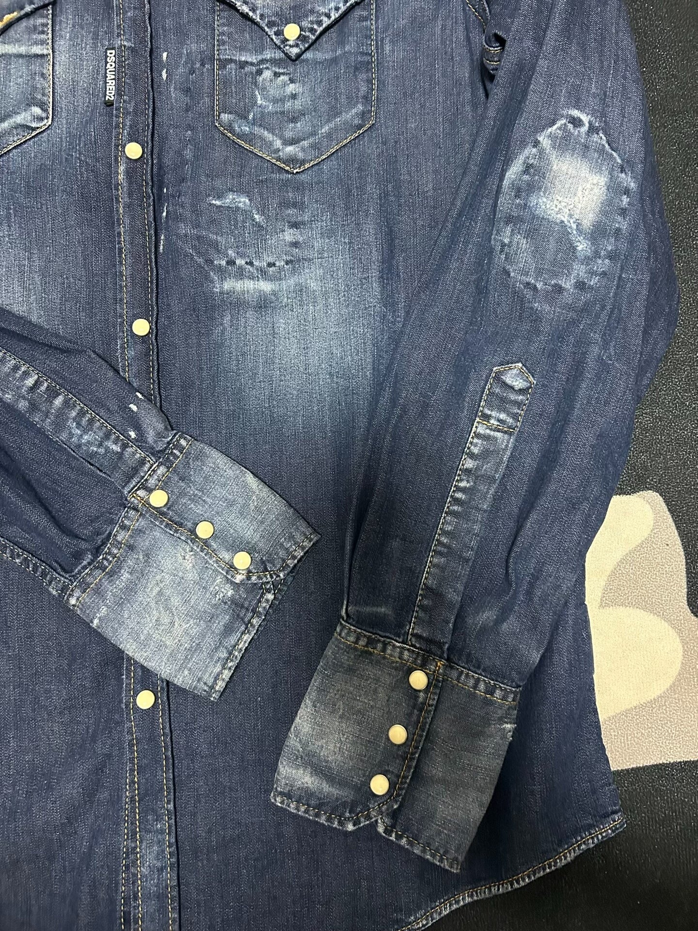 dsquared2 Men's Denim Shirt with Unique Details