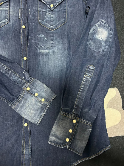 dsquared2 Men's Denim Shirt with Unique Details