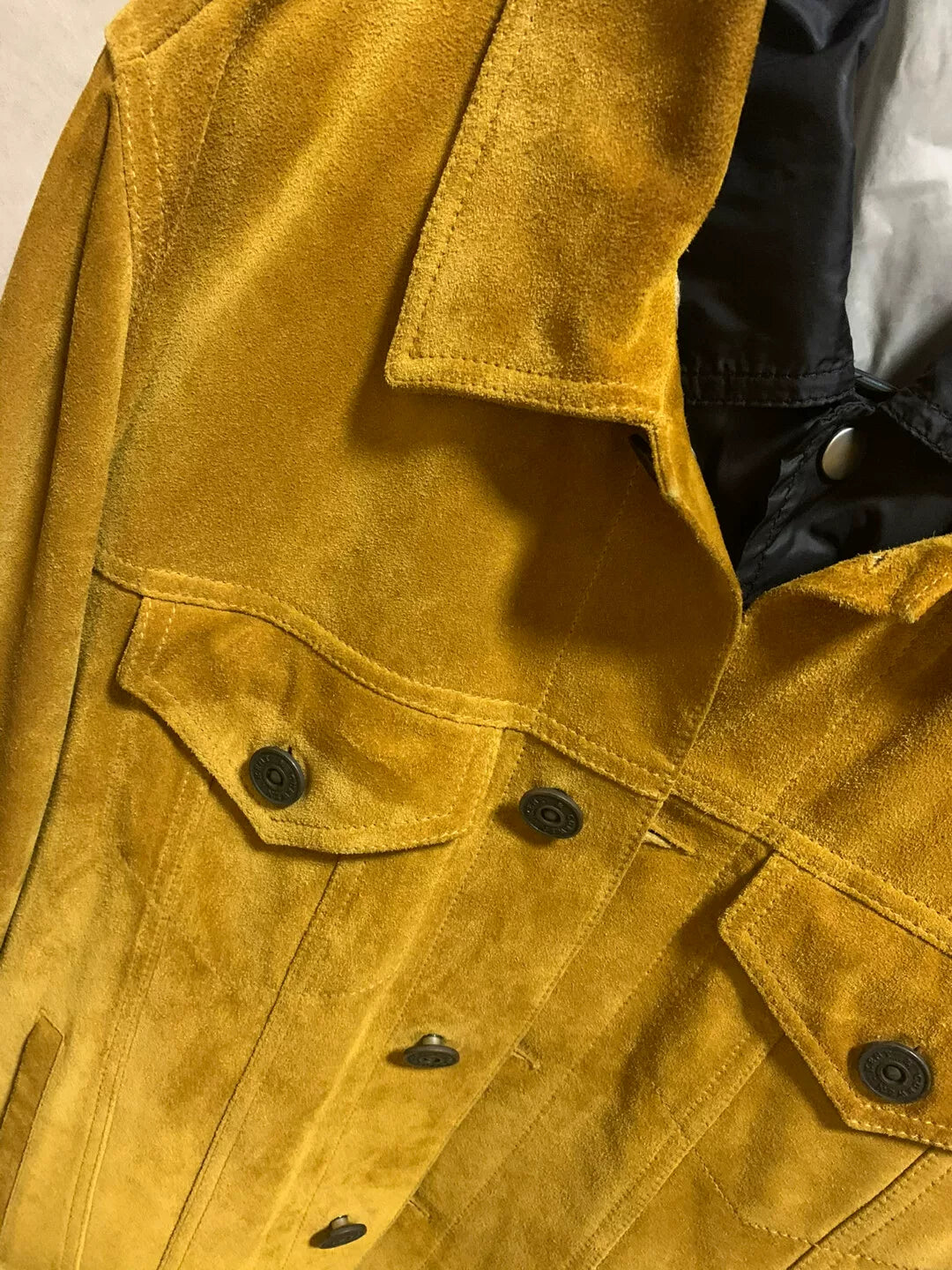 stylish yellow suede men's jacket