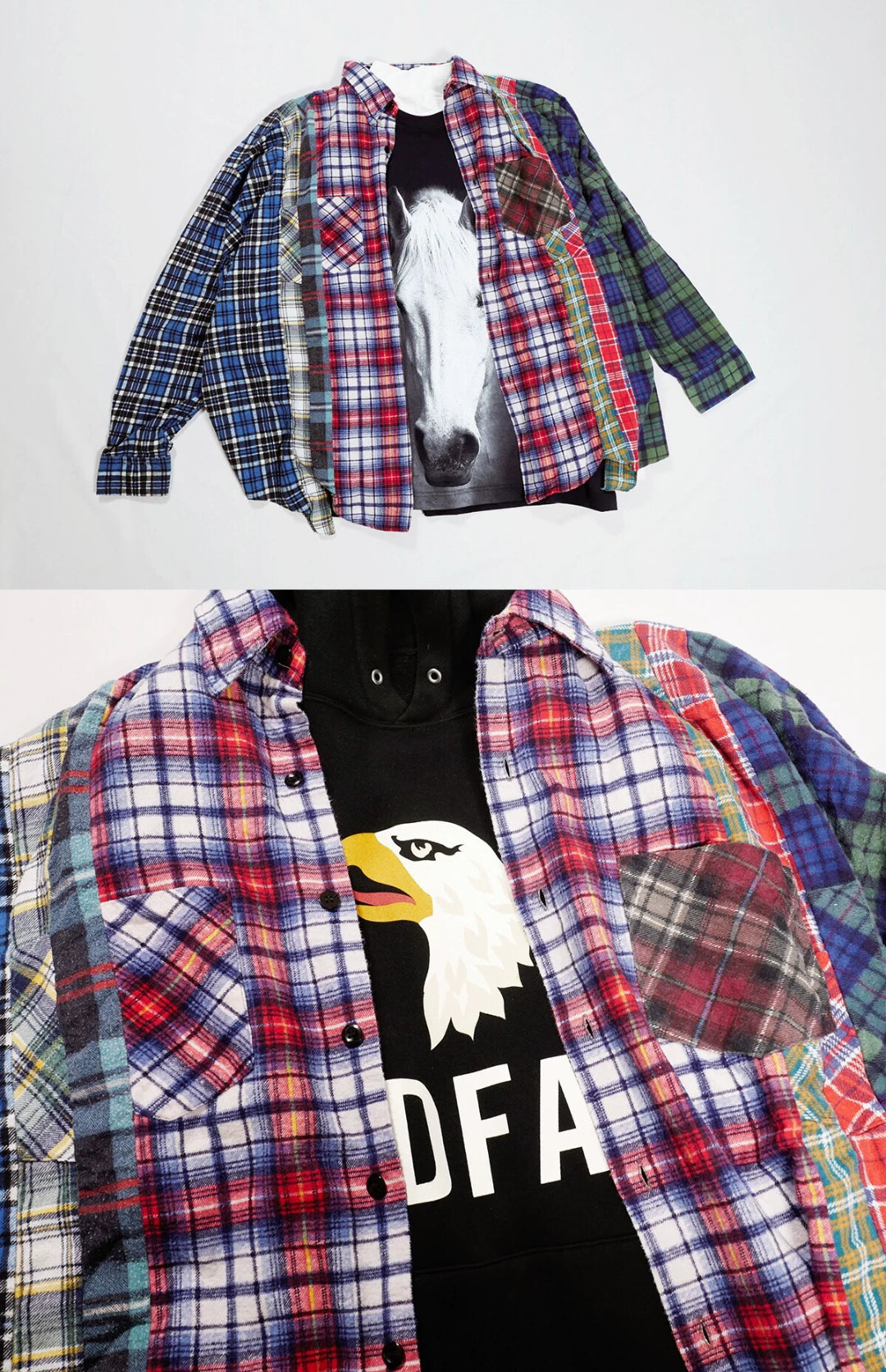 NEEDLES Rebuild 7 Cut Flannel Shirt