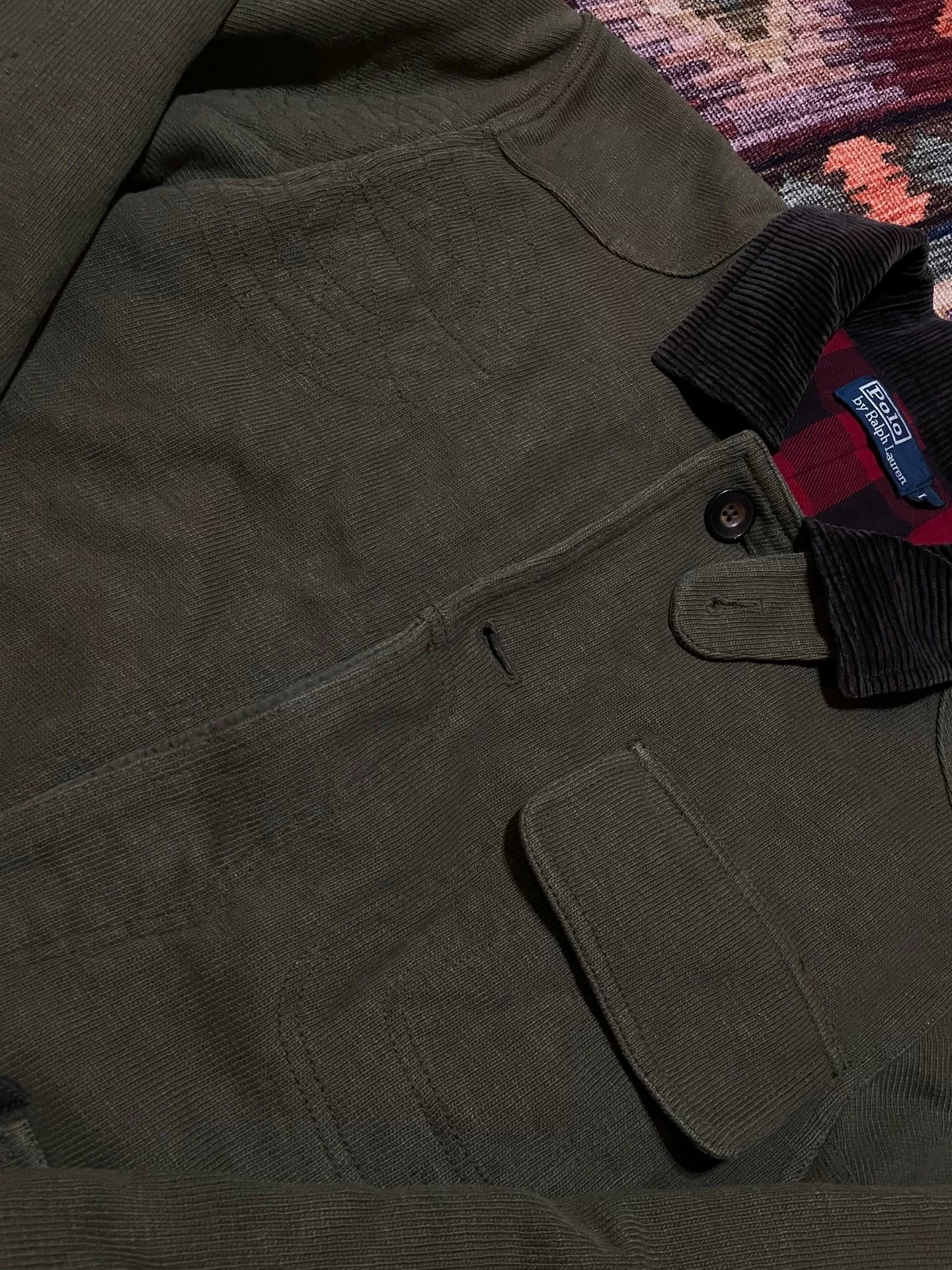 RALPH LAUREN Knit Multi-Pocket Hunting Jacket L