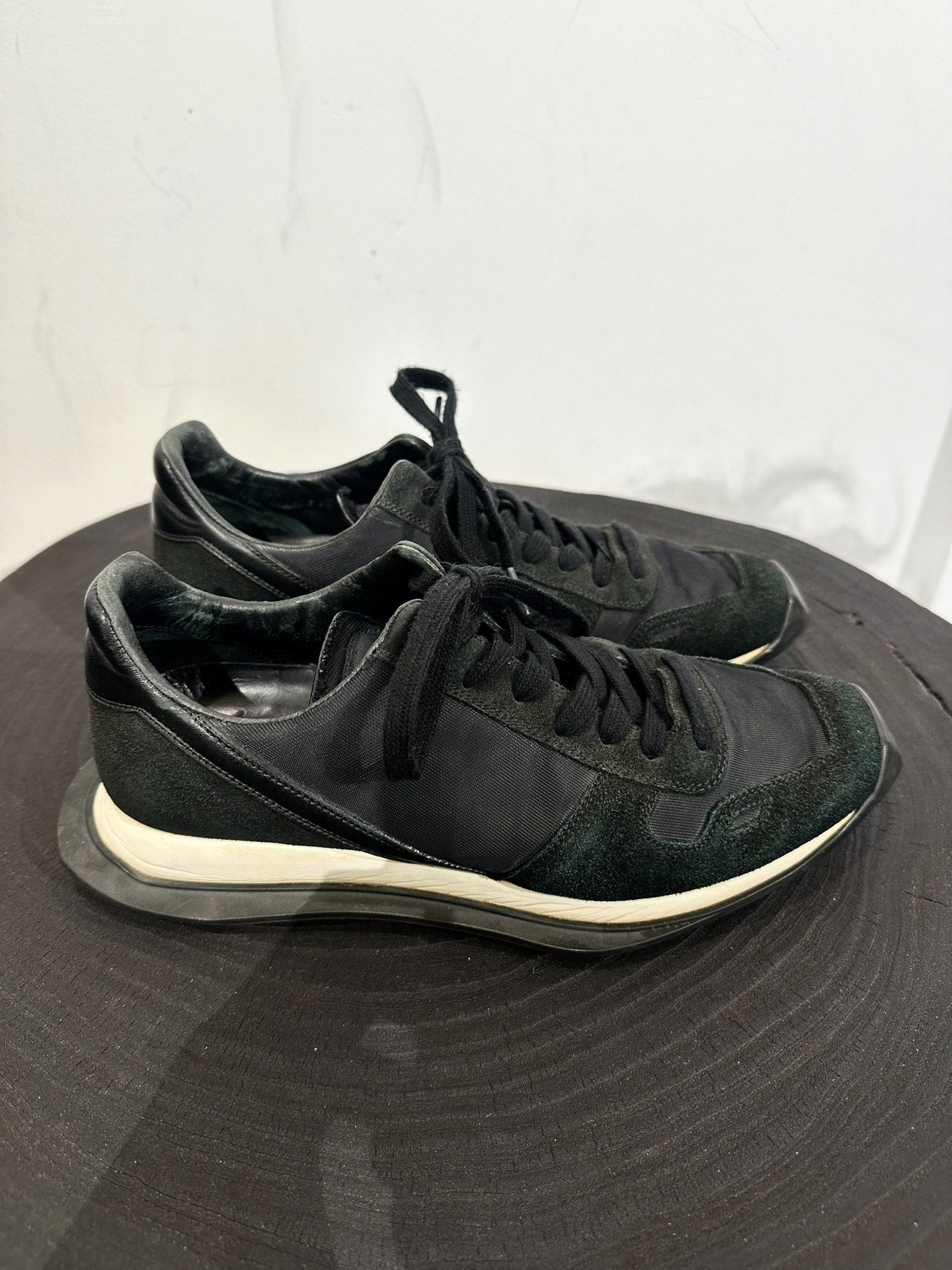 Rick Owens Suede Patchwork Low-Top Sneakers