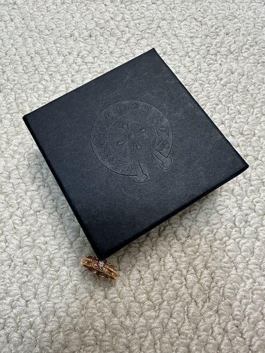Chrome Hearts 22k Gold BabyClsc Cross Ring