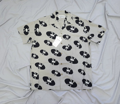 wacko maria ss hawaiian shirt in gray