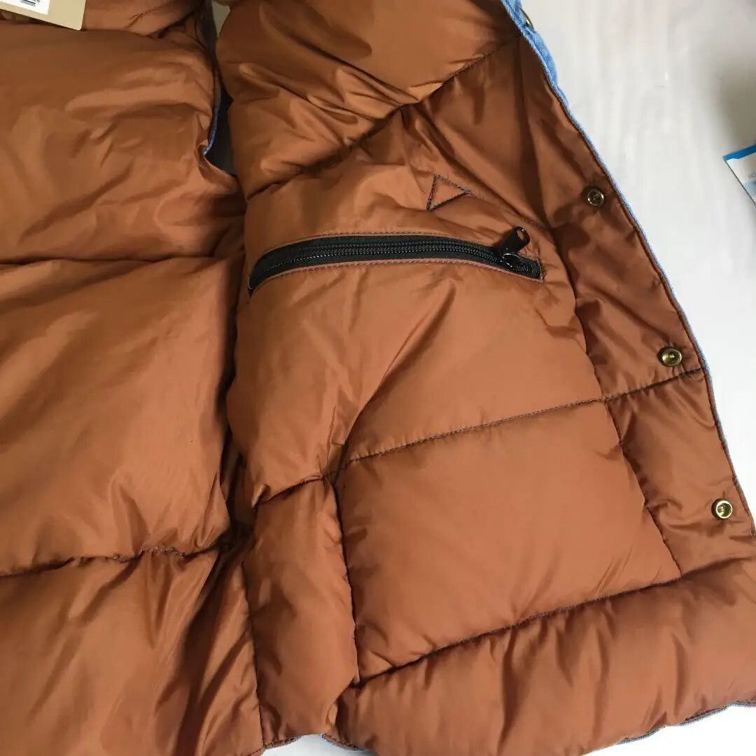 rocky mountain denim puffer vest size 40