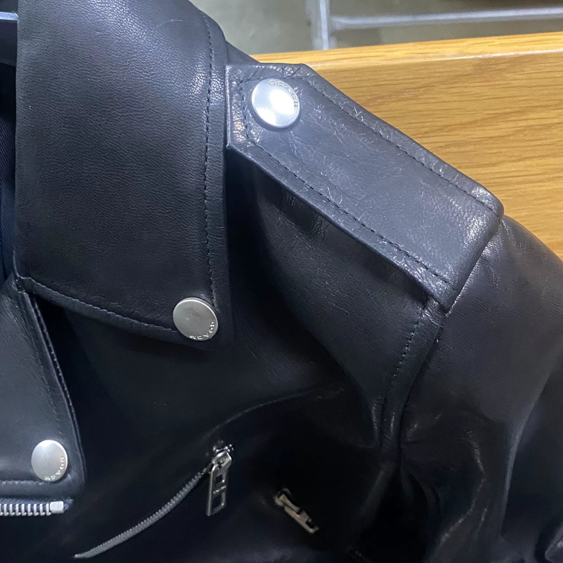 Black Goat Leather Biker Jacket
