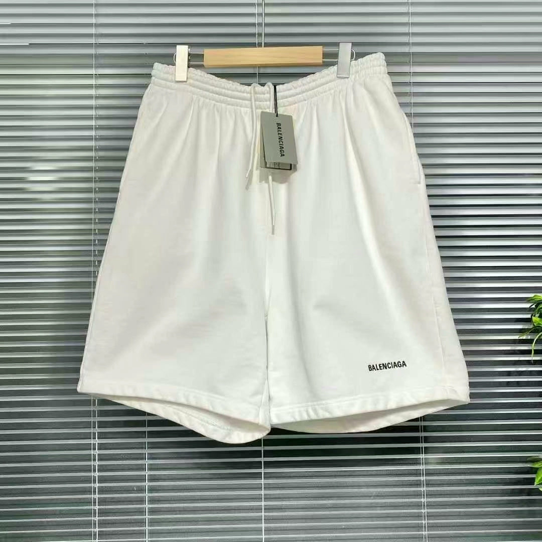balenciaga embroidered logo heavyweight shorts