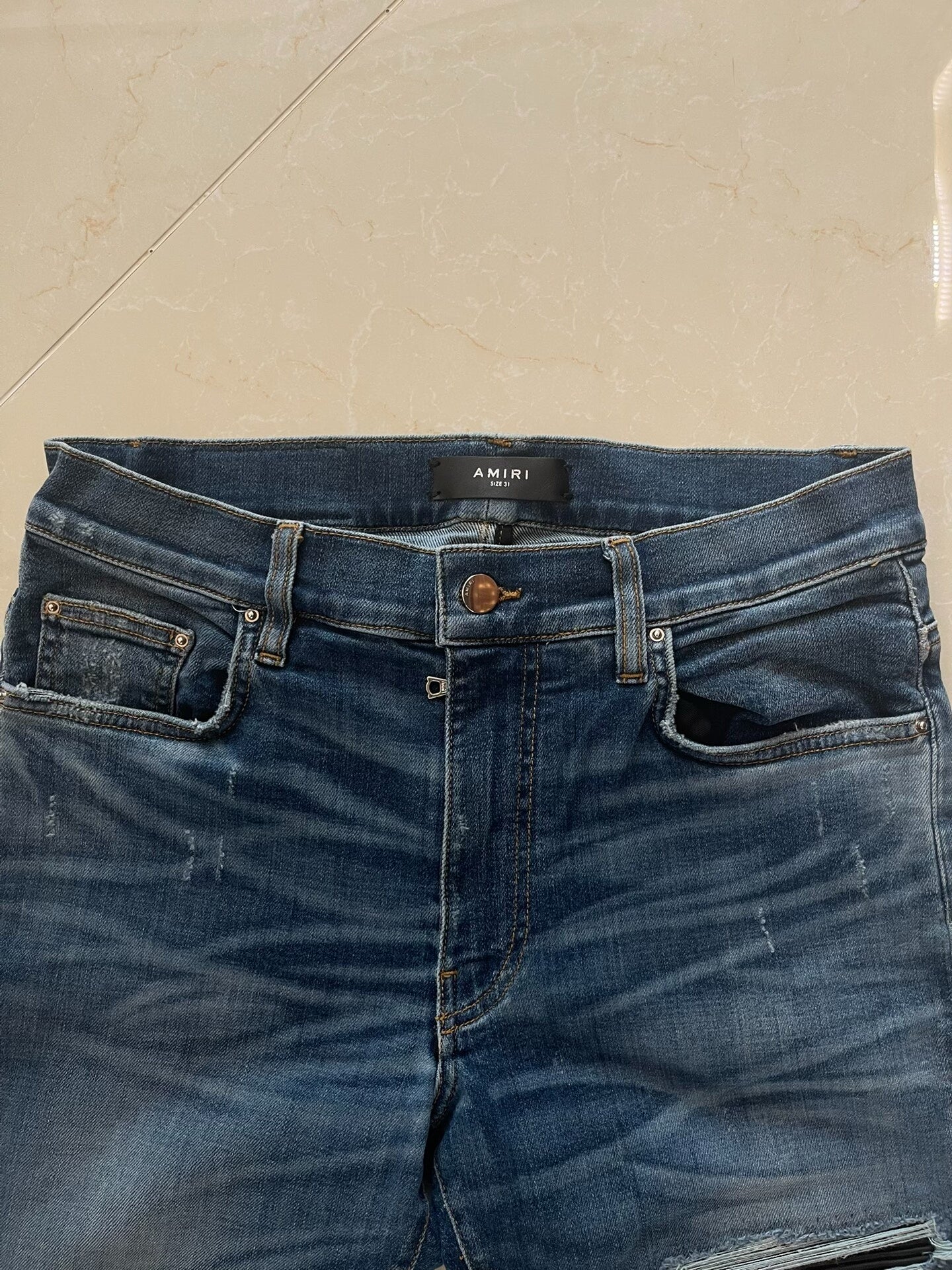Amiri Blue Denim Shorts Size 31