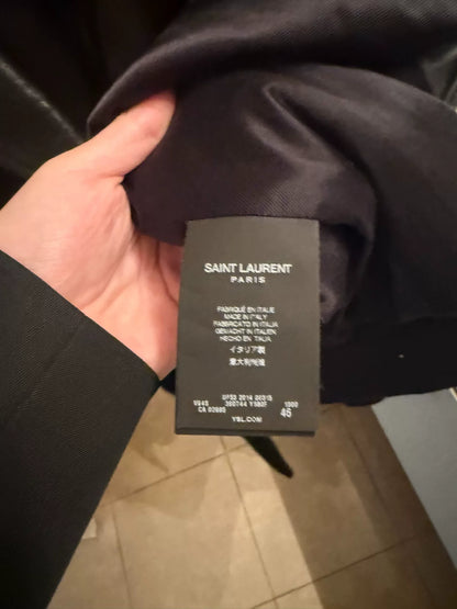 Saint Laurent 14fw Black Wool Leather Jacket