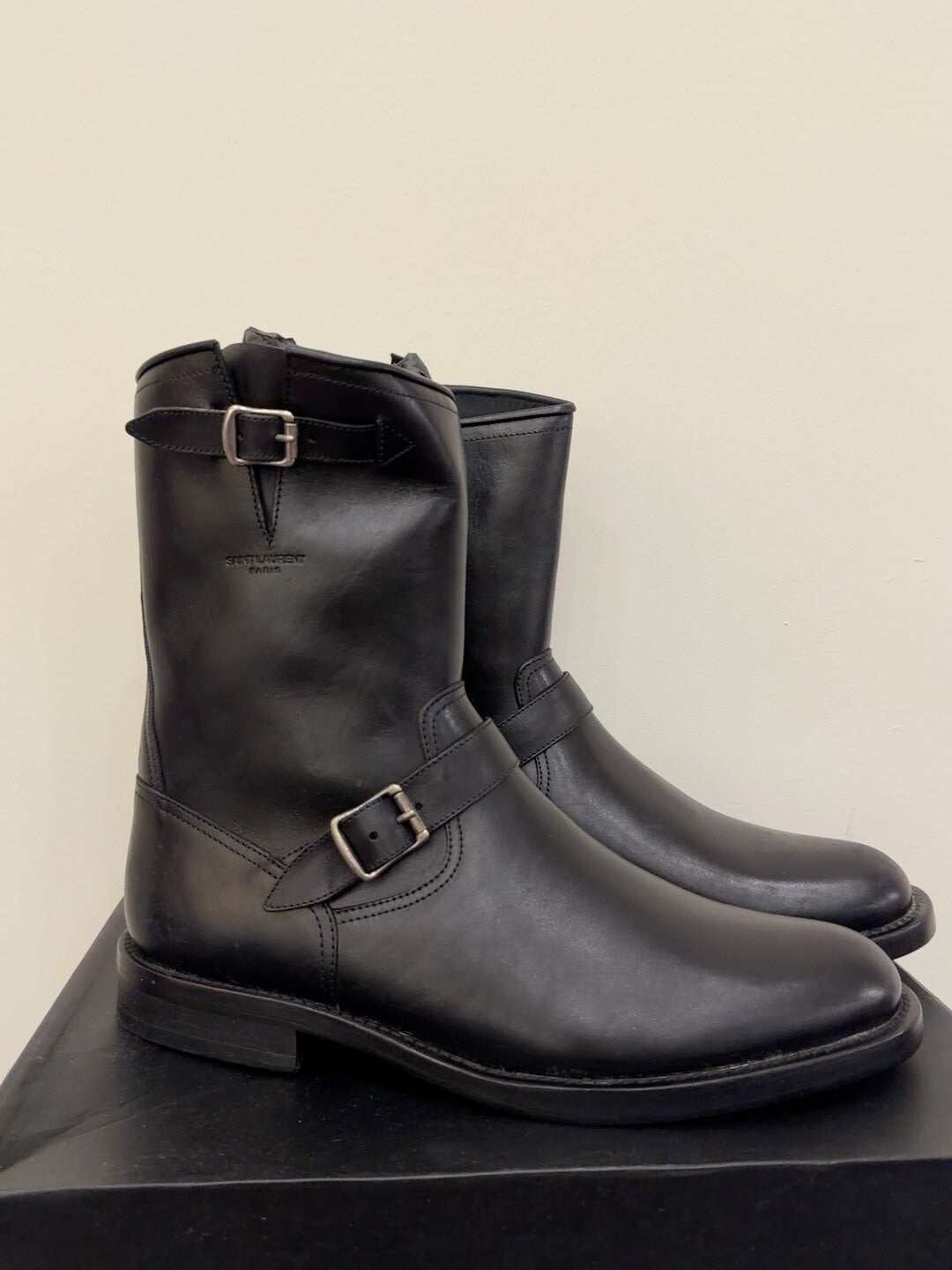 Saint Laurent Black Mid-Calf Boots