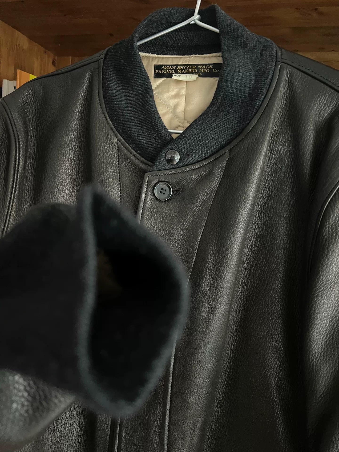 luxury carbon gray deer leather jacket