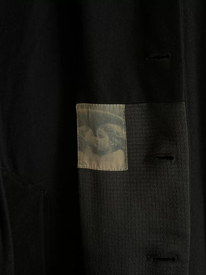 ann demeulemeester monk coat in black