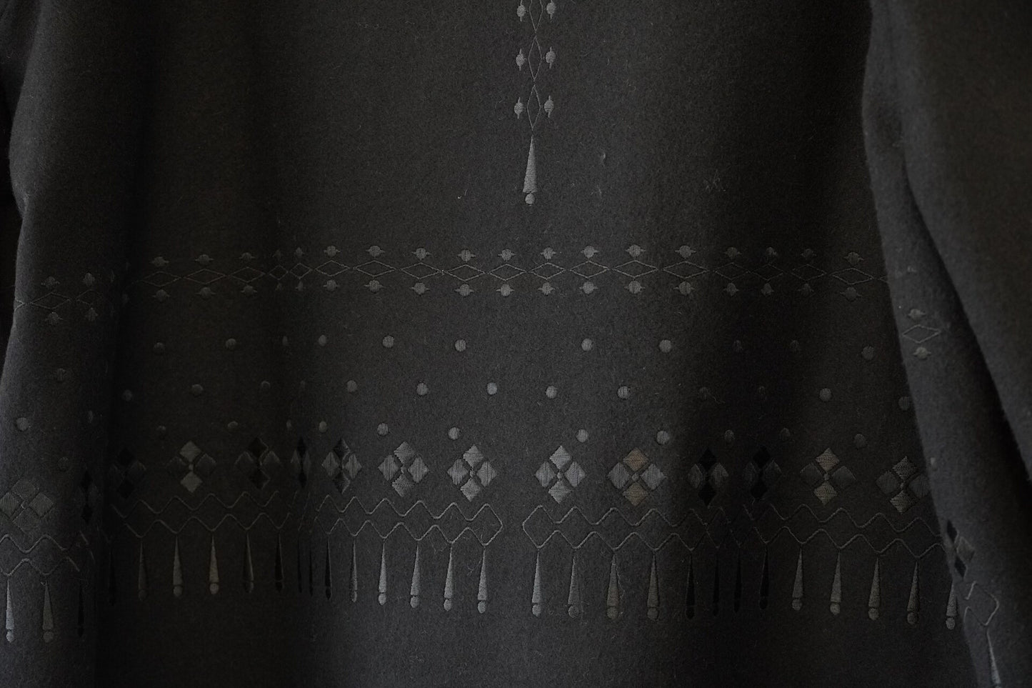 Yohji Yamamoto Black Embroidered Wool Jacket