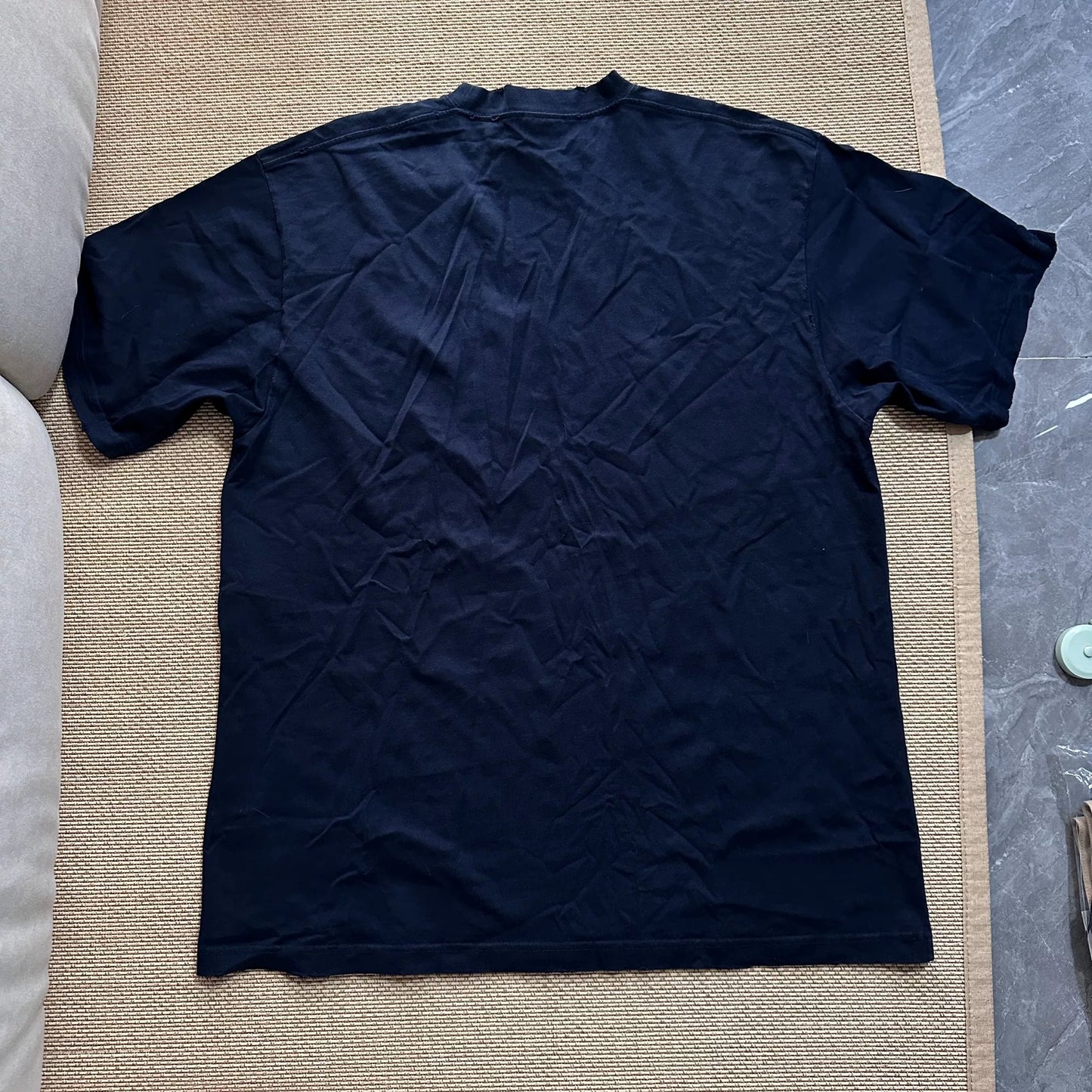 Balenciaga Distressed Blue Short Sleeve Tee