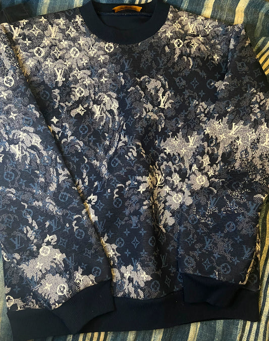 lv floral print space cotton sweatshirt