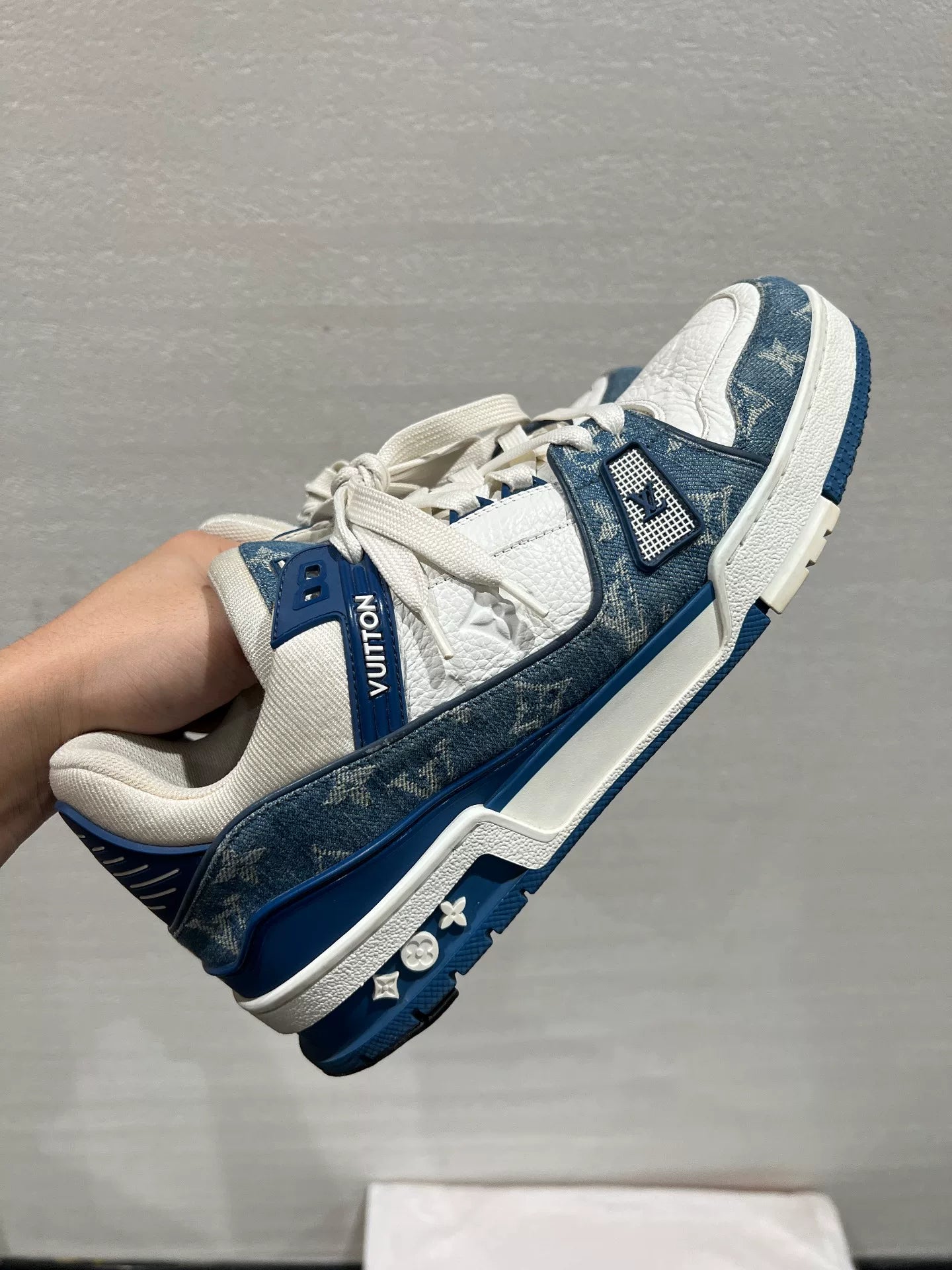 Louis Vuitton Denim Trainer Sneakers for Sale