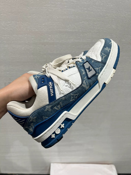 Louis Vuitton Denim Trainer Sneakers for Sale