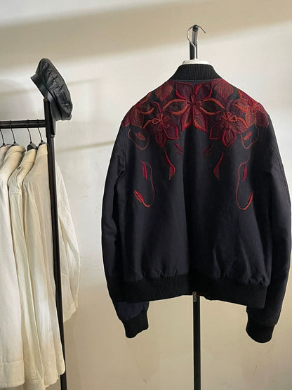 dries van noten floral embroidery bomber jacket