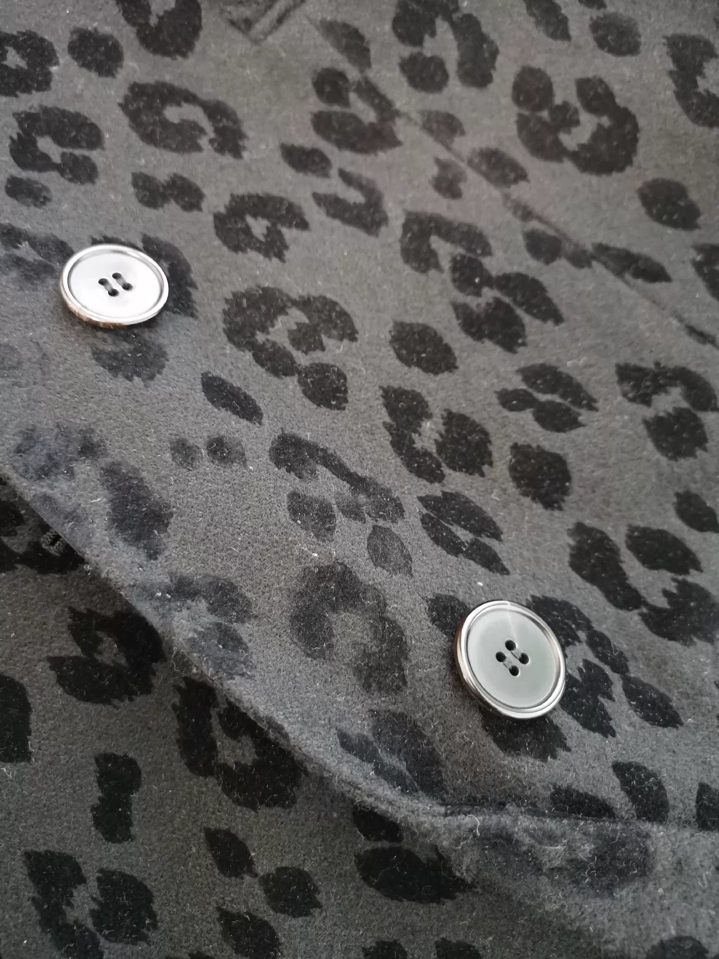 Saint Laurent Gray Leopard Print Coat