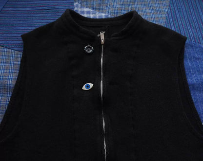 undercover felted wool stand-collar vest