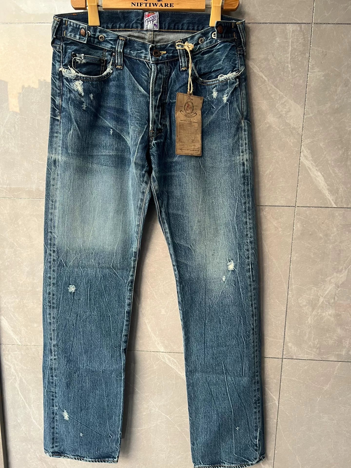 Prps Blue Distressed Denim Sample Jeans