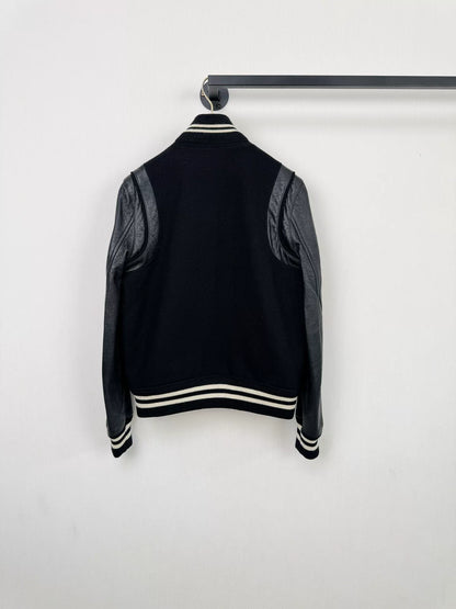 Saint Laurent Black Leather Sleeve Jacket