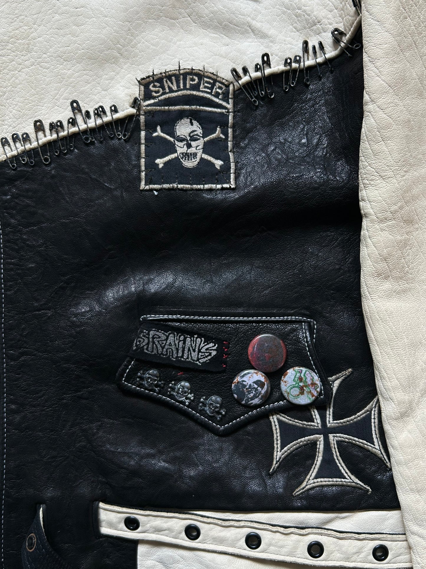 diamond dogs patchwork jacket with plaid collar