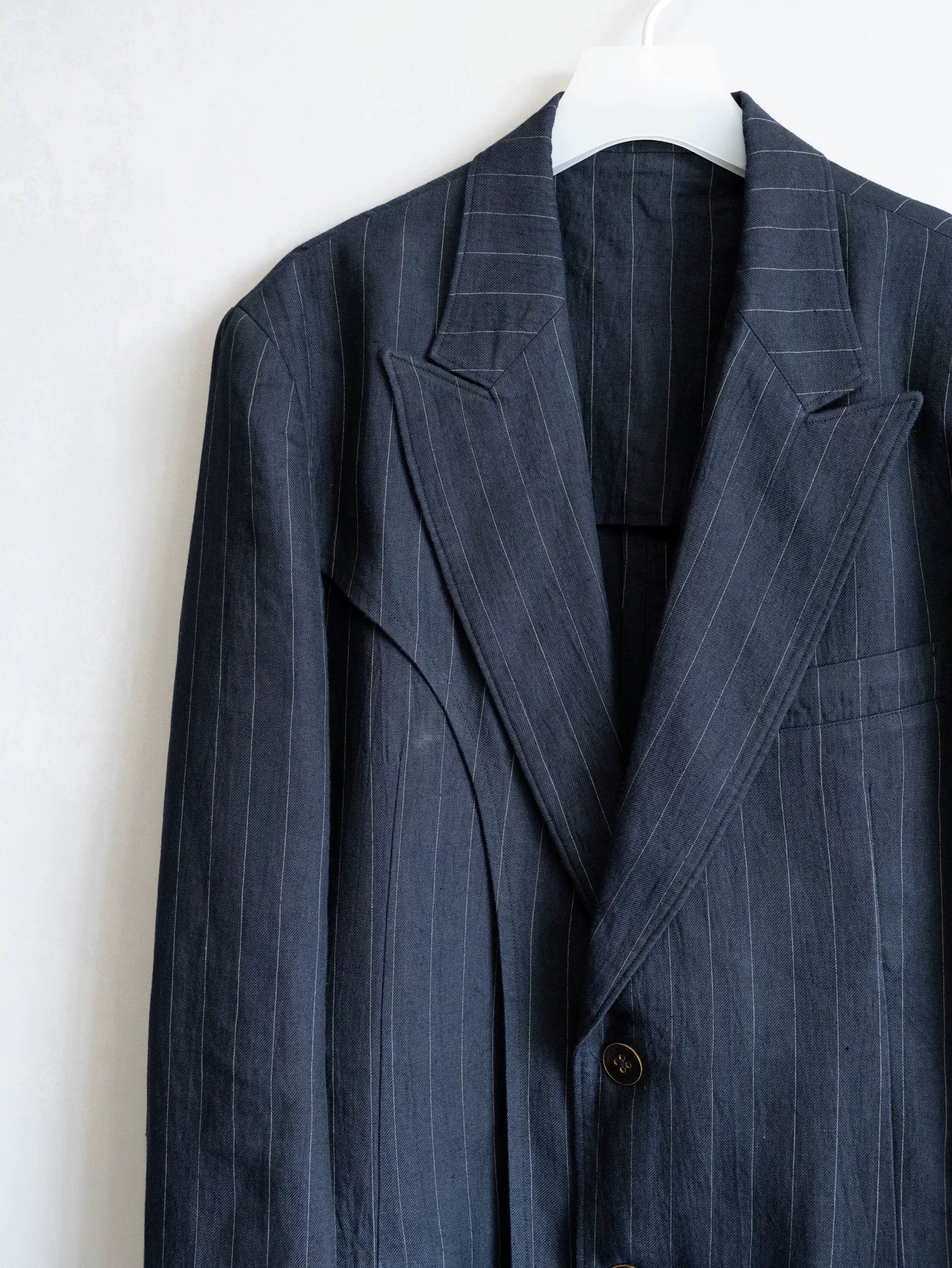 Yohji Yamamoto Striped Double-Layer Outer Jacket