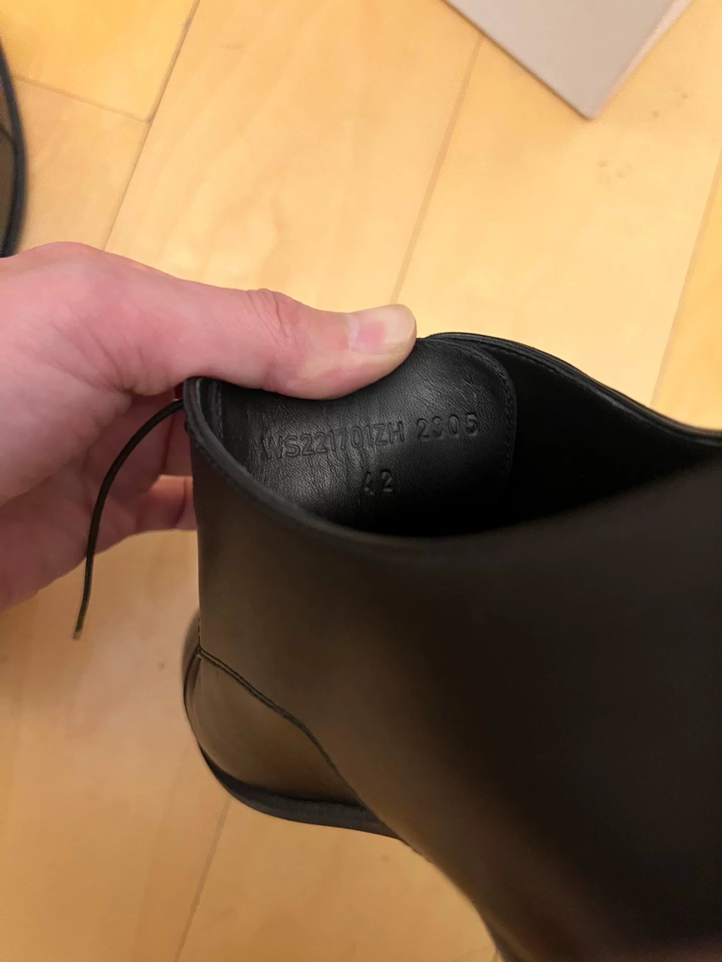 Hermes Black Leather Shoes Size 42