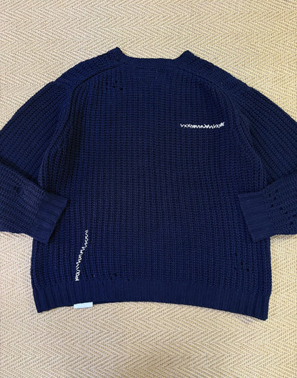 navy blue oversized crewneck sweater